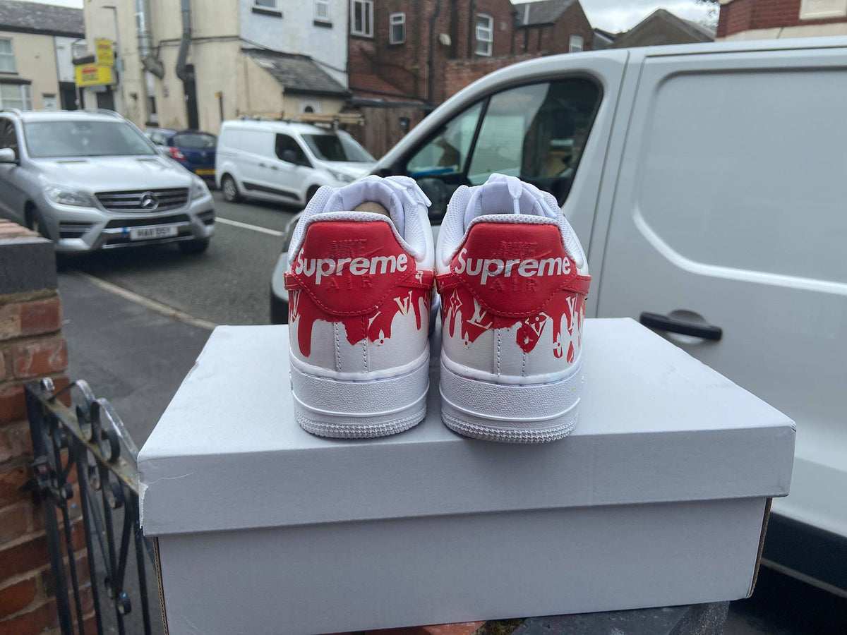 LV Drip Pattern Red Yellow Custom Air Force 1