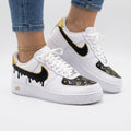 LV Logo Black Drip Gold Custom Air Force 1
