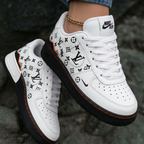 LV Logo Black Orange Custom Air Force 1