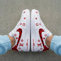 LV Logo Red Black Custom Air Force 1