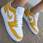 LV Logo Yellow White Custom Air Jordan 1