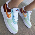 Green Brown Colorful Custom Air Force 1