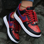 LV Monogram Red Black Purple Custom Air Force 1