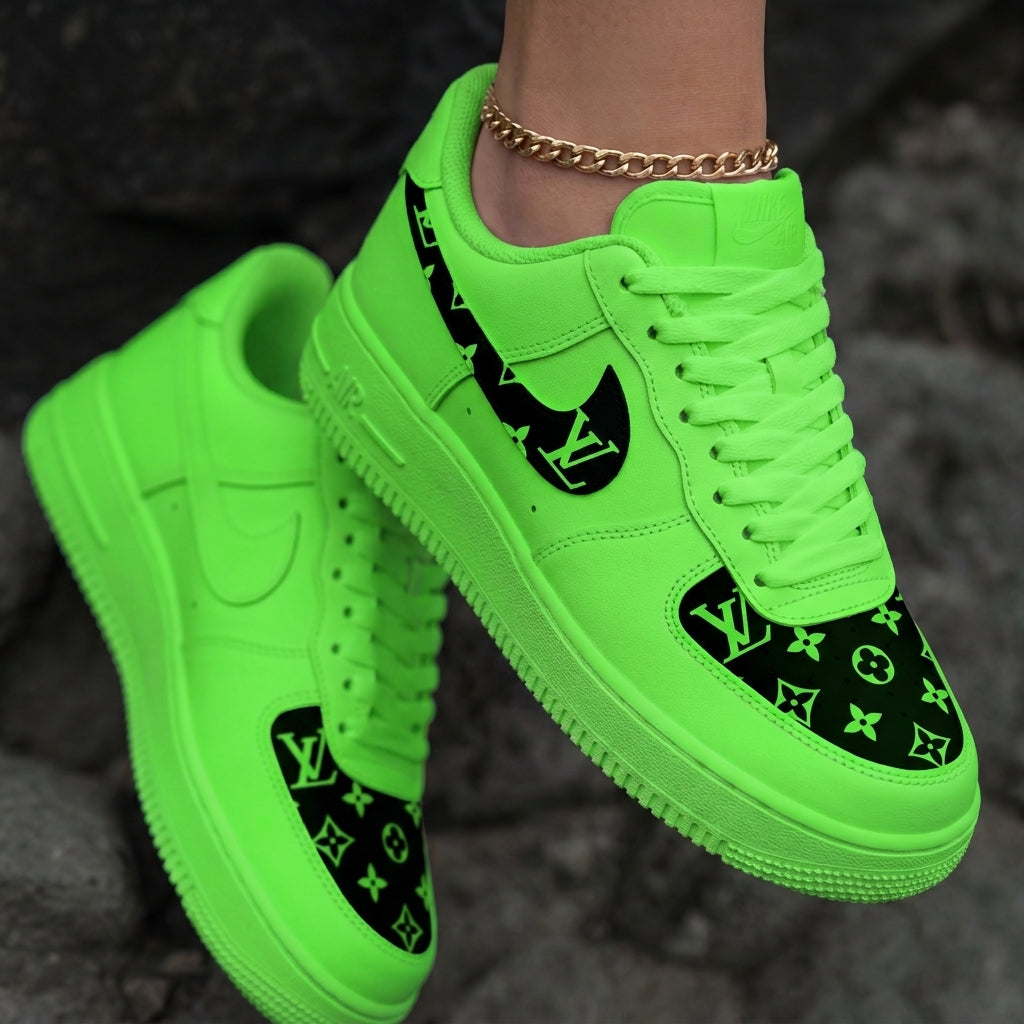 LV Neon Green Custom Air Force 1