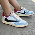 LV Pattern Baby Blue Black Red Travis Scott Custom Air Jordan 1