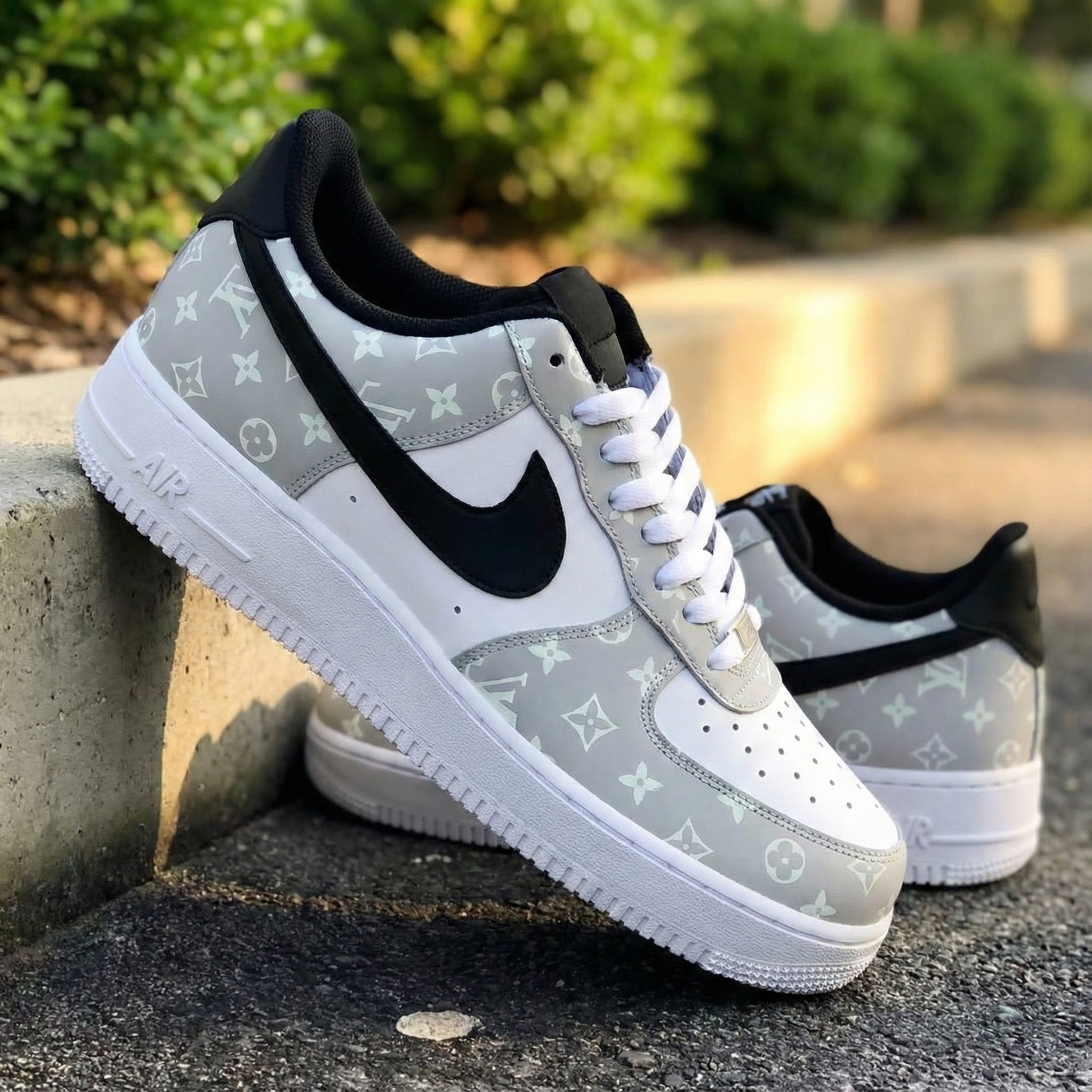 LV Pattern Black Grey Custom Air Force 1