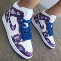 LV Pattern Purple White Custom Air Jordan 1