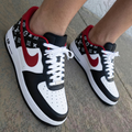 LV Print Black Red Custom Air Force 1