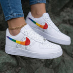 LV Rainbow Swoosh Silver Custom Air Force 1