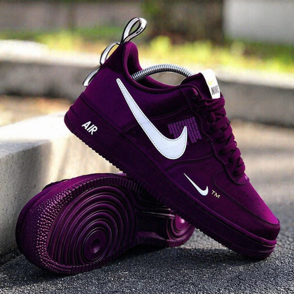 Custom Purple Velvet Air Force 1 Sneakers