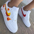 Maple Leaves Melting Swoosh Red Yellow Custom Air Force 1