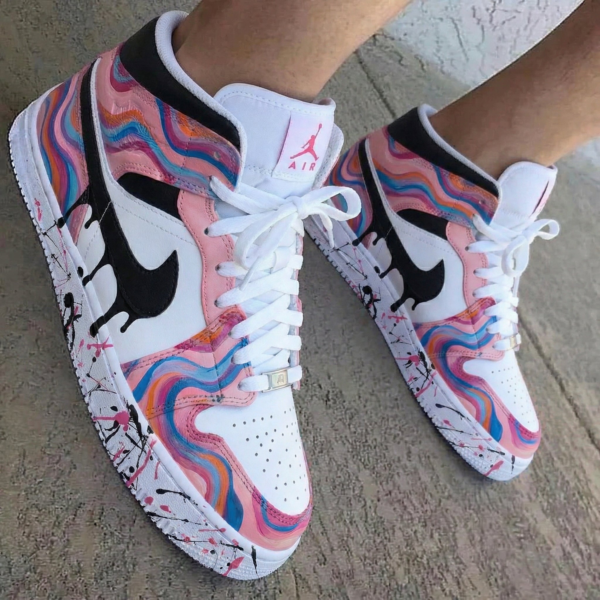 Marble Pattern Baby Pink Custom Air Jordan 1