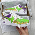 Mardi Gras Mask Drip Pattern Green Purple Custom Air Force 1