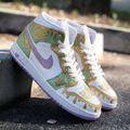Mardi Gras Theme Green Purple Custom Air Jordan 1