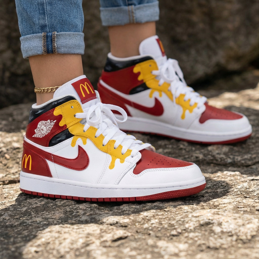 McDonalds Theme Red Yellow White Custom Air Jordan 1