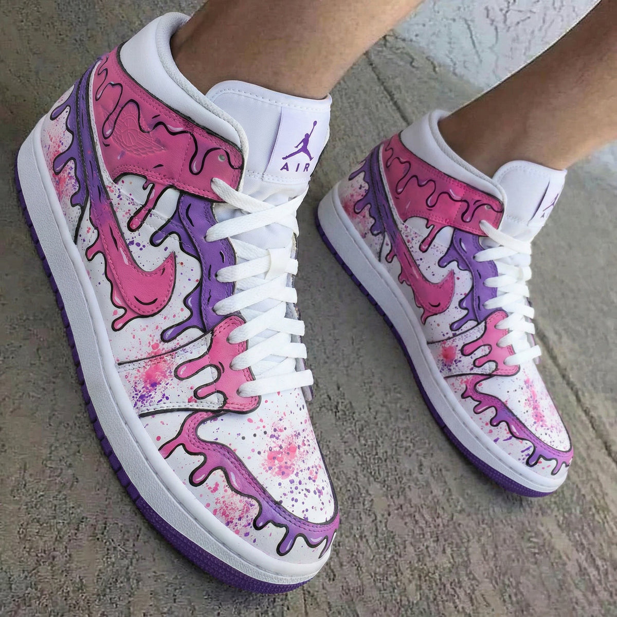 Melting Pattern Baby Pink Purple Custom Air Jordan 1