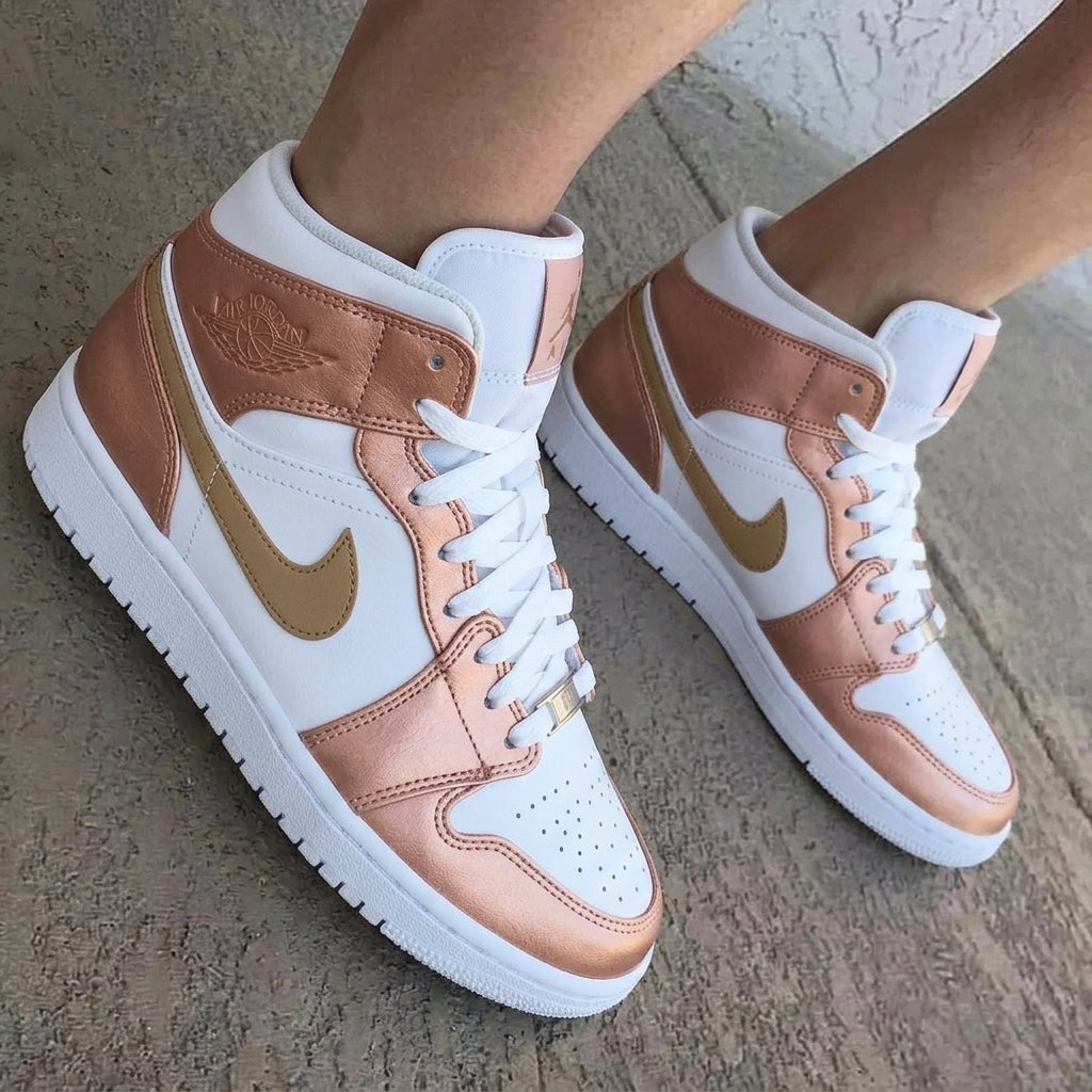 Metallic Rose Gold Gold Custom Air Jordan 1