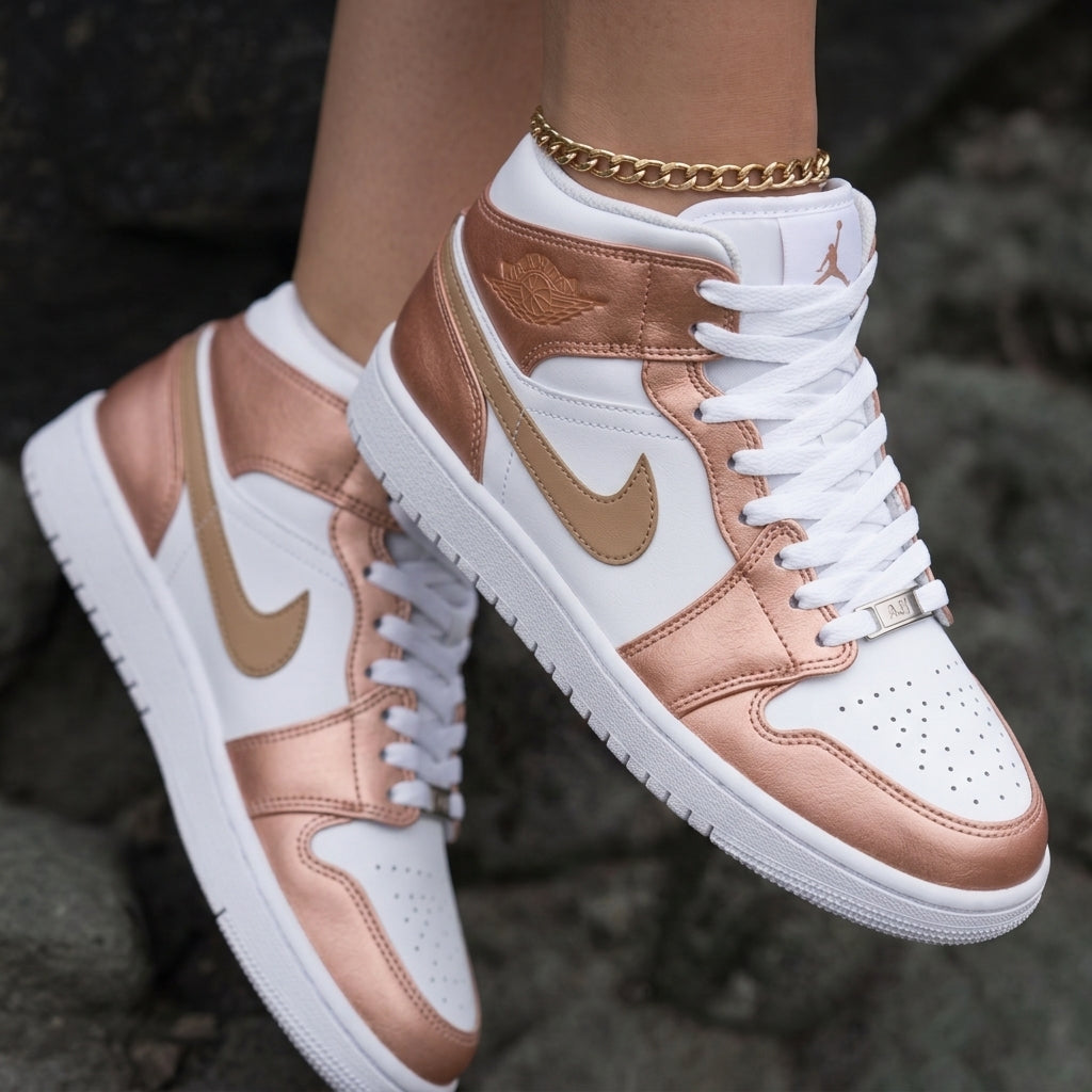 Metallic Rose Gold Gold Custom Air Jordan 1