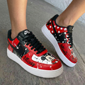 Mickey Minnie Polka Dots Splatter Red Black Custom Air Force 1