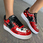 Mickey Minnie Polka Dots Splatter Red Black Custom Air Force 1