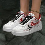 Mickey Mouse Polka Dot Heart Red Black Custom Air Force 1