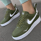 Minimal Military Olive White Custom Air Force 1