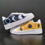 Moon Phase And Sun Pattern Yellow Navy Custom Air Force 1