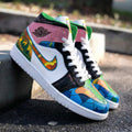 Mosaic Art Baby Pink Green Custom Air Jordan 1
