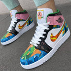Mosaic Art Baby Pink Green Custom Air Jordan 1