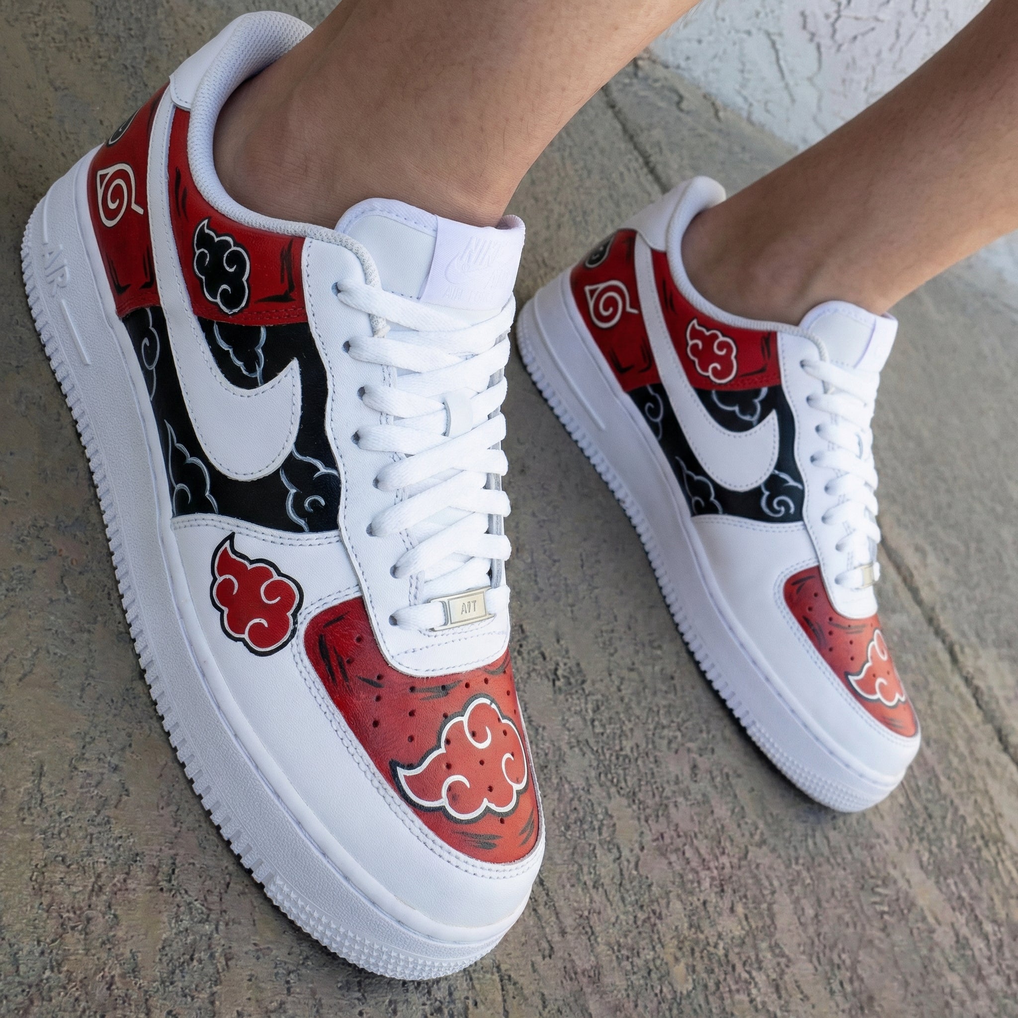 Naruto Akatsuki Clouds Leaf Symbol Red Black Custom Air Force 1
