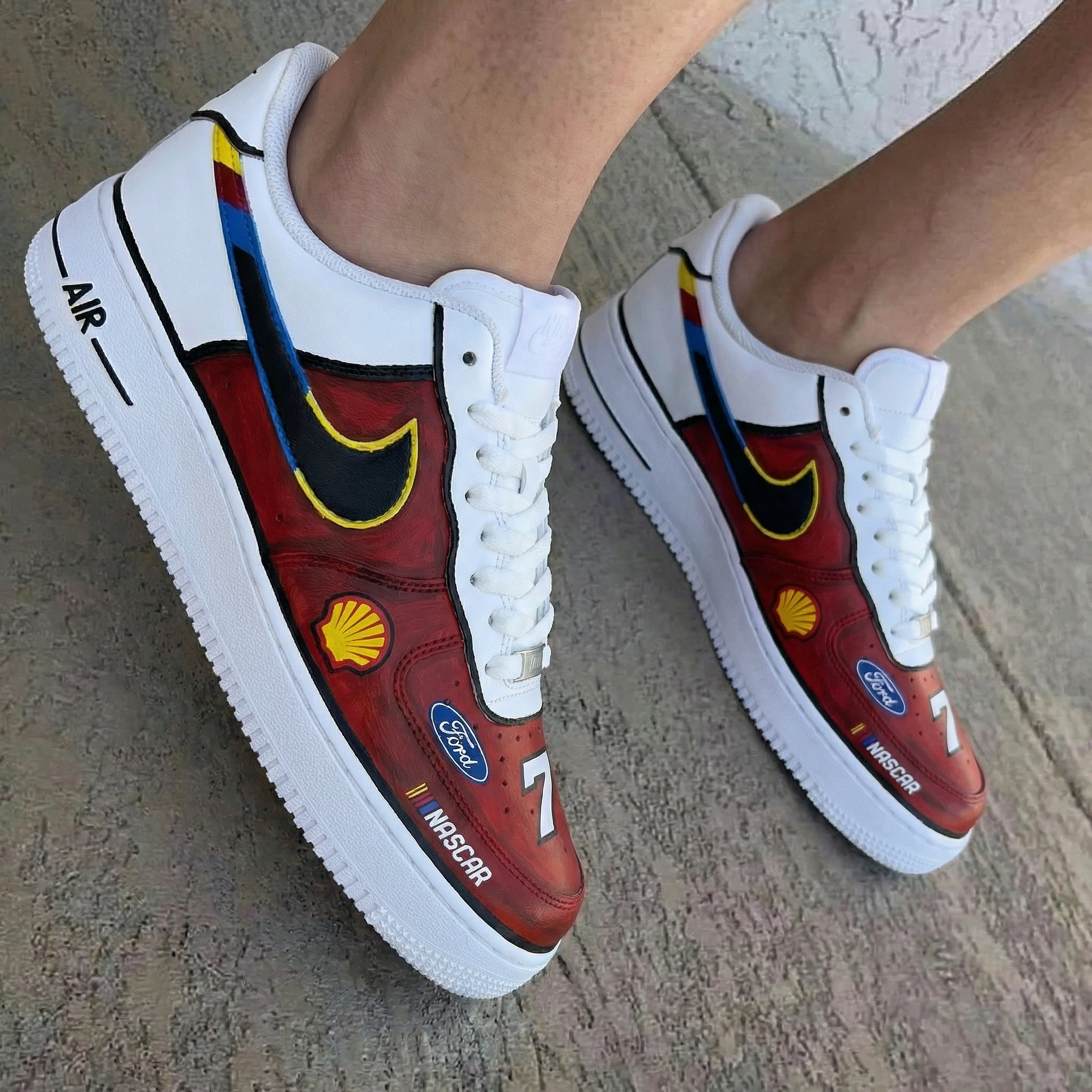 Nascar Theme Red Custom Air Force 1