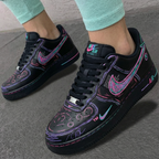 Neon Graffiti Black Custom Air Force 1