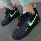 Neon Swoosh Black Custom Air Force 1