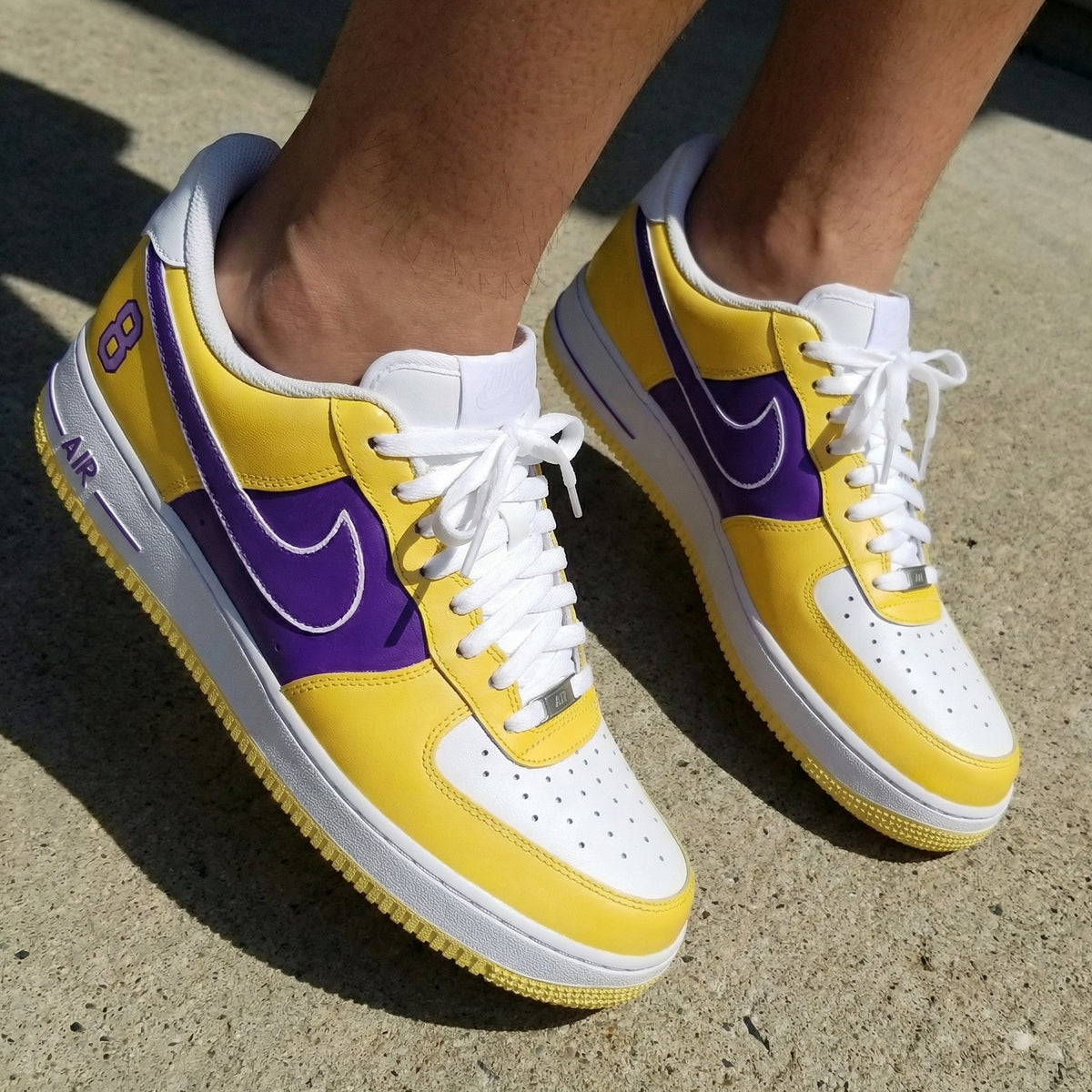 Number 8 Yellow Purple Custom Air Force 1