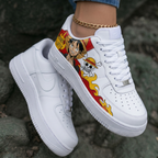 One Piece Luffy Skull Flames Red Yellow Custom Air Force 1