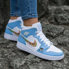 One Piece Themed White Baby Blue Custom Air Jordan 1