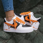 Orange Drip Black Custom Air Force 1