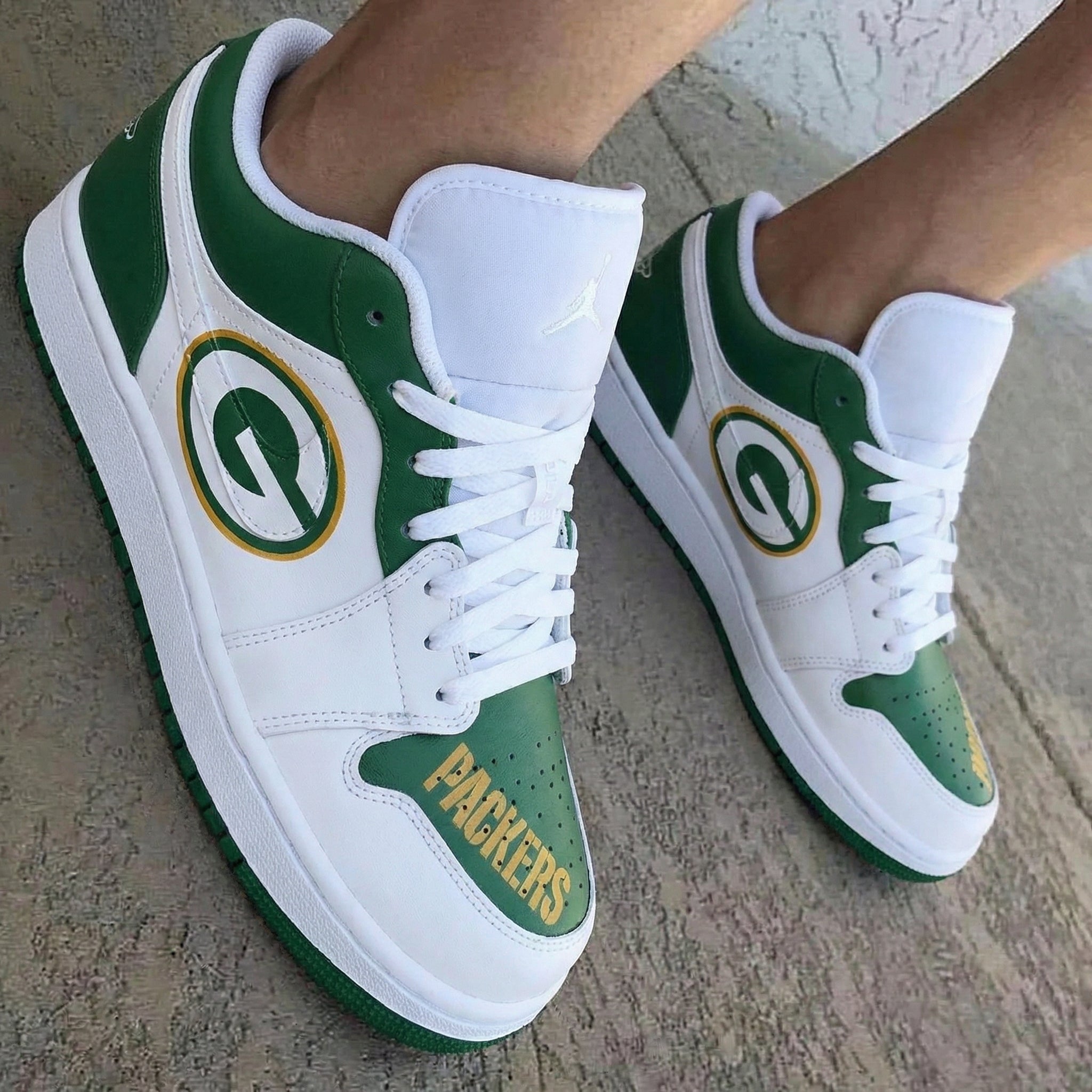 Packers Theme Green Yellow Custom Air Jordan 1
