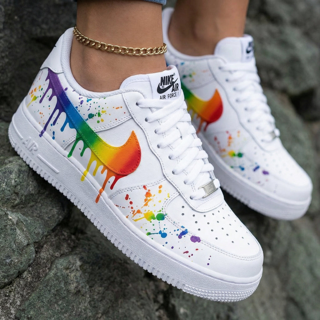 Paint Drip Splatter Rainbow Custom Air Force 1