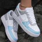 Paint Splatter Baby Blue Grey Custom Air Force 1