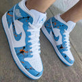 Paint Splatter Baby Blue Orange Black Custom Air Jordan 1