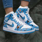 Paint Splatter Baby Blue Orange Black Custom Air Jordan 1