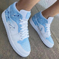 Paint Splatter Baby Blue White Custom Air Jordan 1