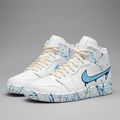 Paint Splatter Drip Baby Blue Dark Blue Custom Air Jordan 1