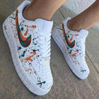 Paint Splatter Orange Teal Custom Air Force 1
