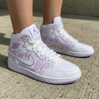 Paisley Baby Pink Lilac Custom Air Jordan 1