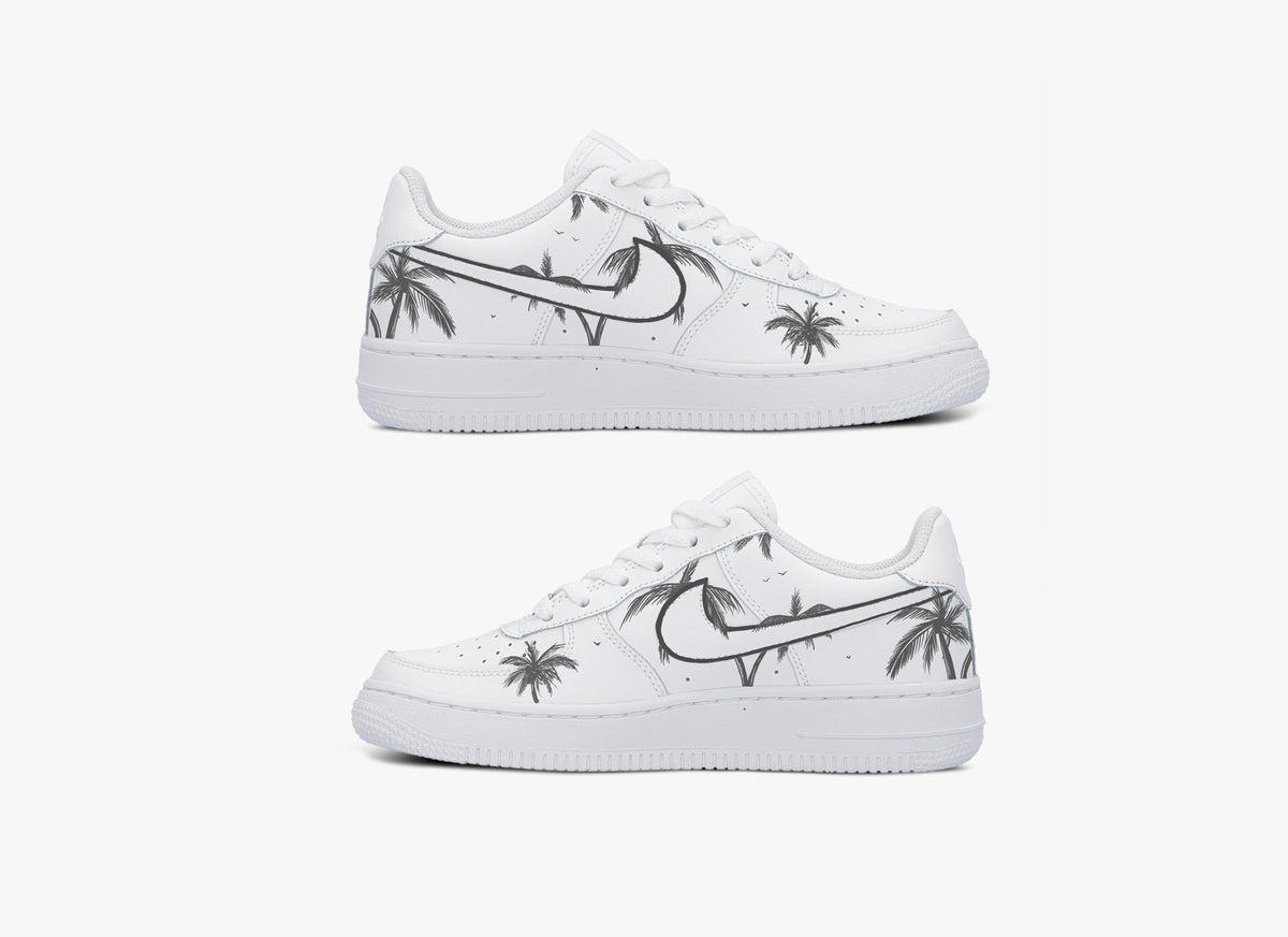 Palm Tree Pattern Black Custom Air Force 1