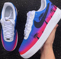 Palm Tree Pattern Blue Pink Custom Air Force 1