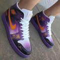 Palm Tree Pattern Purple Orange Custom Air Jordan 1