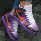 Palm Tree Pattern Purple Orange Custom Air Jordan 1